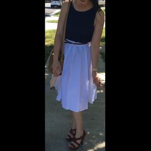 Michael Kors White Flare Midi Skirt